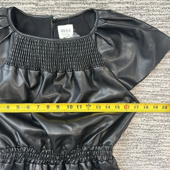 NWT Misa Vegan Leather Severine Dress In Black XS Revolve - Picture 9 of 16